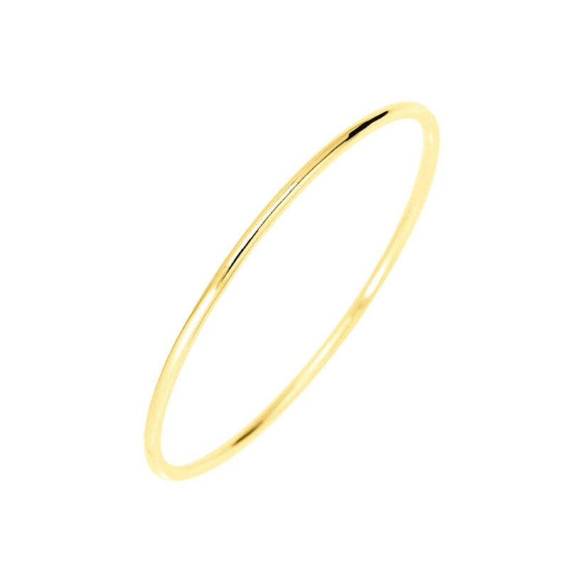 Bracelet jonc fil rond massif en or jaune