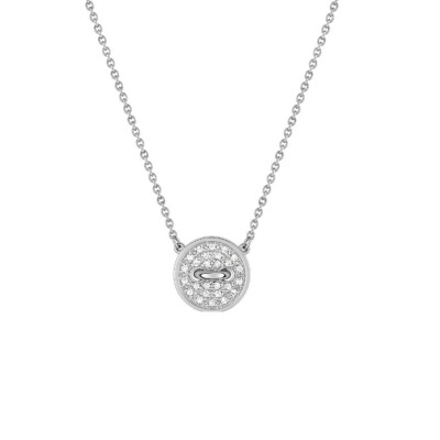 Collier Bouton en or blanc et diamants