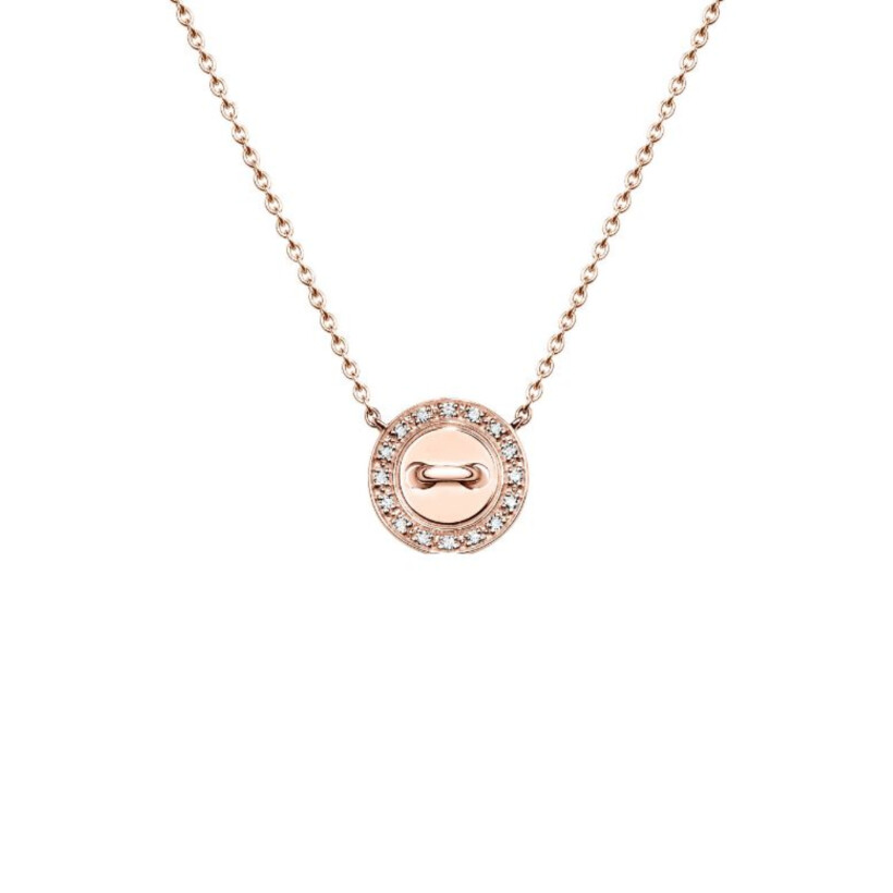 Collier Bouton en or rose et diamants