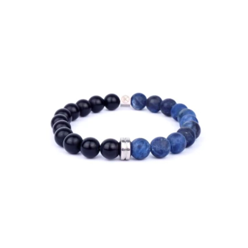 Bracelet IKOBA en Sodalite et Agate noire 8mm