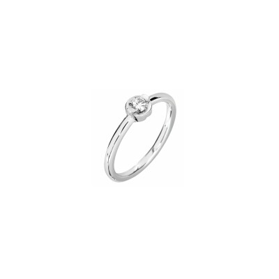 Solitaire Smile or blanc et diamants 0.20ct