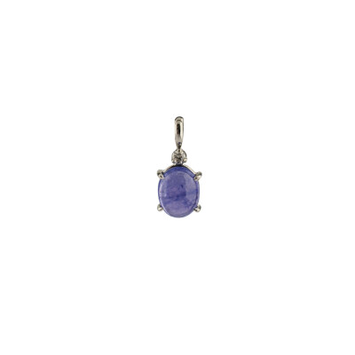 Pendentif en or blanc, Tanzanite et diamant