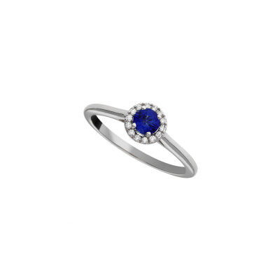 Bague Héritage en or blanc, Saphir et diamants