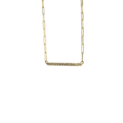 Collier barrette diamants en or jaune