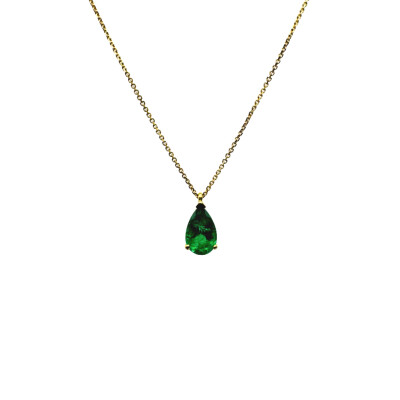 Collier or jaune et Emeraude