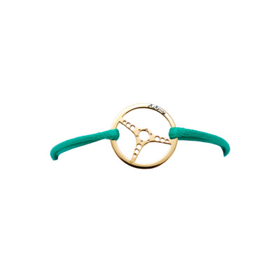 Bracelet R-Racing Le Volant Moyen Modèle en or jaune poli et cordon