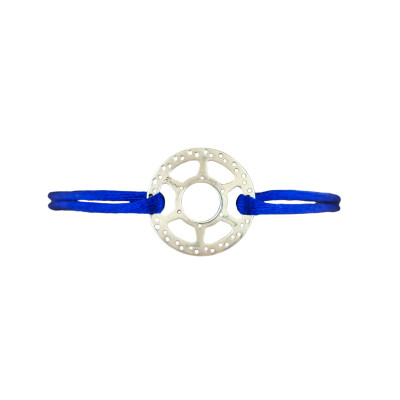 Bracelet R-Racing Disque en argent et cordon