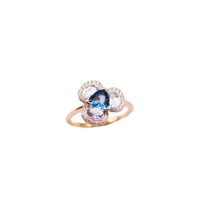 Bague Flora Isabelle Langlois or rose, Topaze