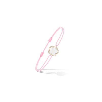 Bracelet Cordon Cesare Pompanon Fiore di Mamma en or jaune, diamants et nacre blanche