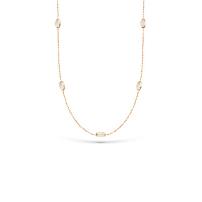 Collier Clozeau Samba en or rose et résine blanche