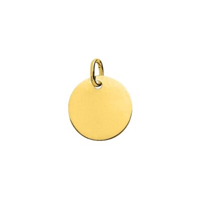Médaille plaque ronde en or jaune 16 mm