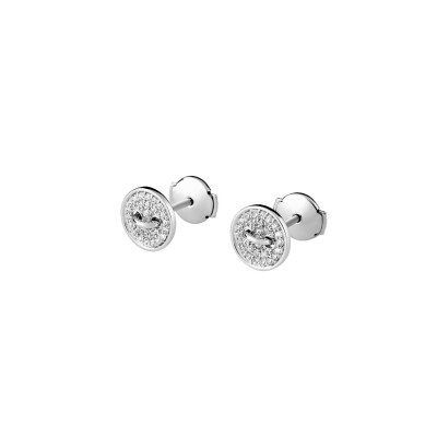 Boucles d'oreilles Boutons en or blanc et diamants