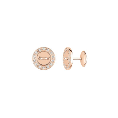 Boucles d'oreilles Boutons en or rose et diamants