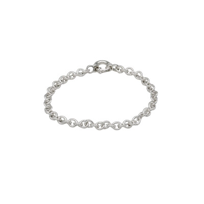 Bracelet mailles ciselées en argent