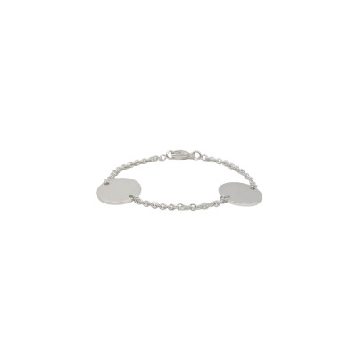 Bracelet maille jaseron avec jetons en argent