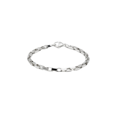 Bracelet maille forçat carrée en argent