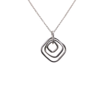 Collier triple carrés en argent