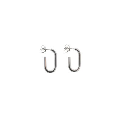 Boucles d'oreilles ovales pendantes en argent