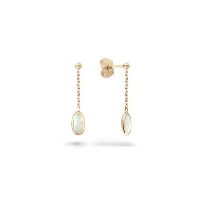 Boucles d'oreilles Clozeau en or jaune et résine blanche