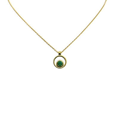 Collier Anomalie céleste en or jaune et émeraude