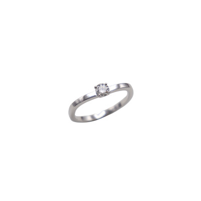 Solitaire or blanc et diamant 0.25ct