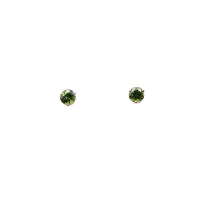 Boucles d'oreilles Marianne or rose et saphir vert