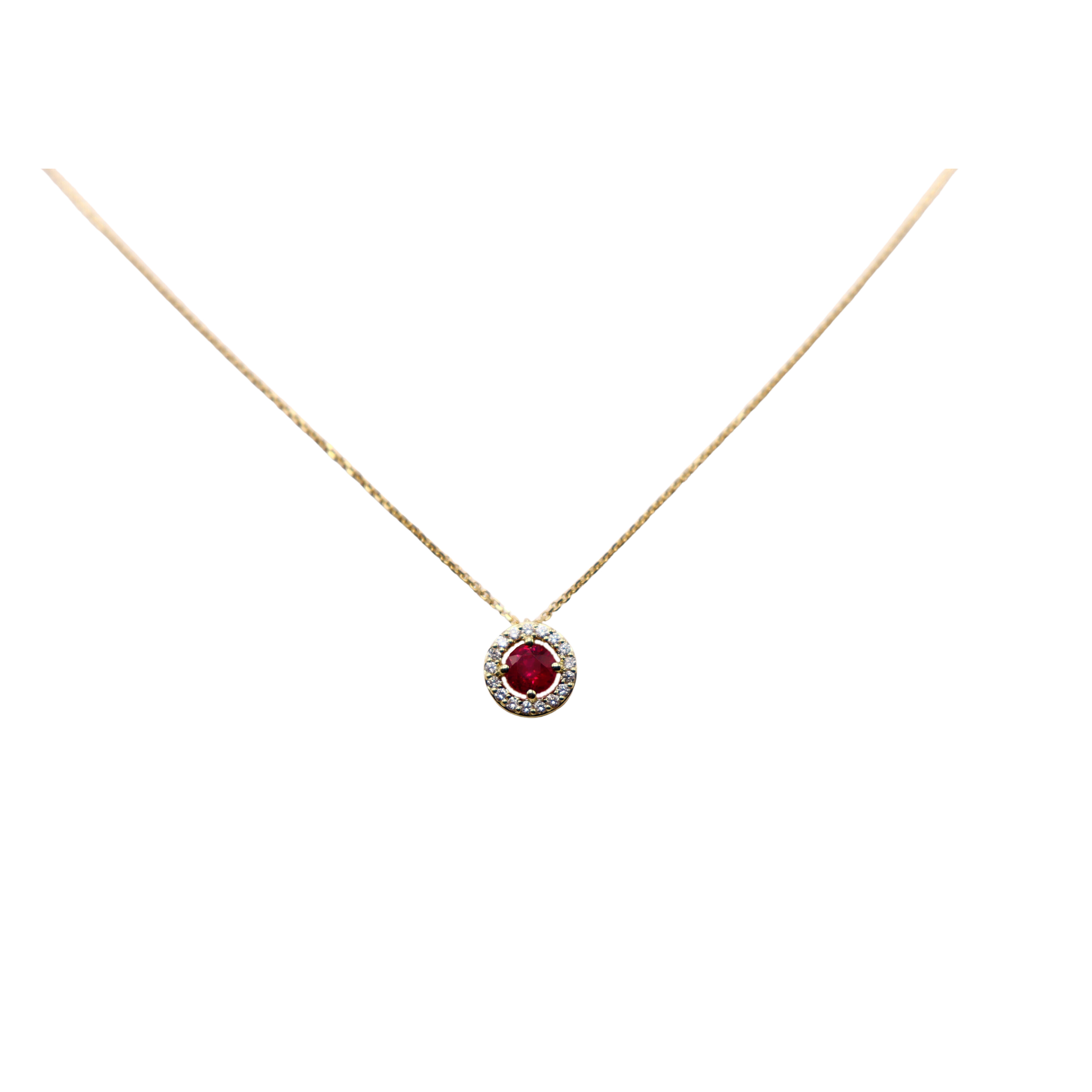 Collier Héritage or jaune rubis et diamants vue 1