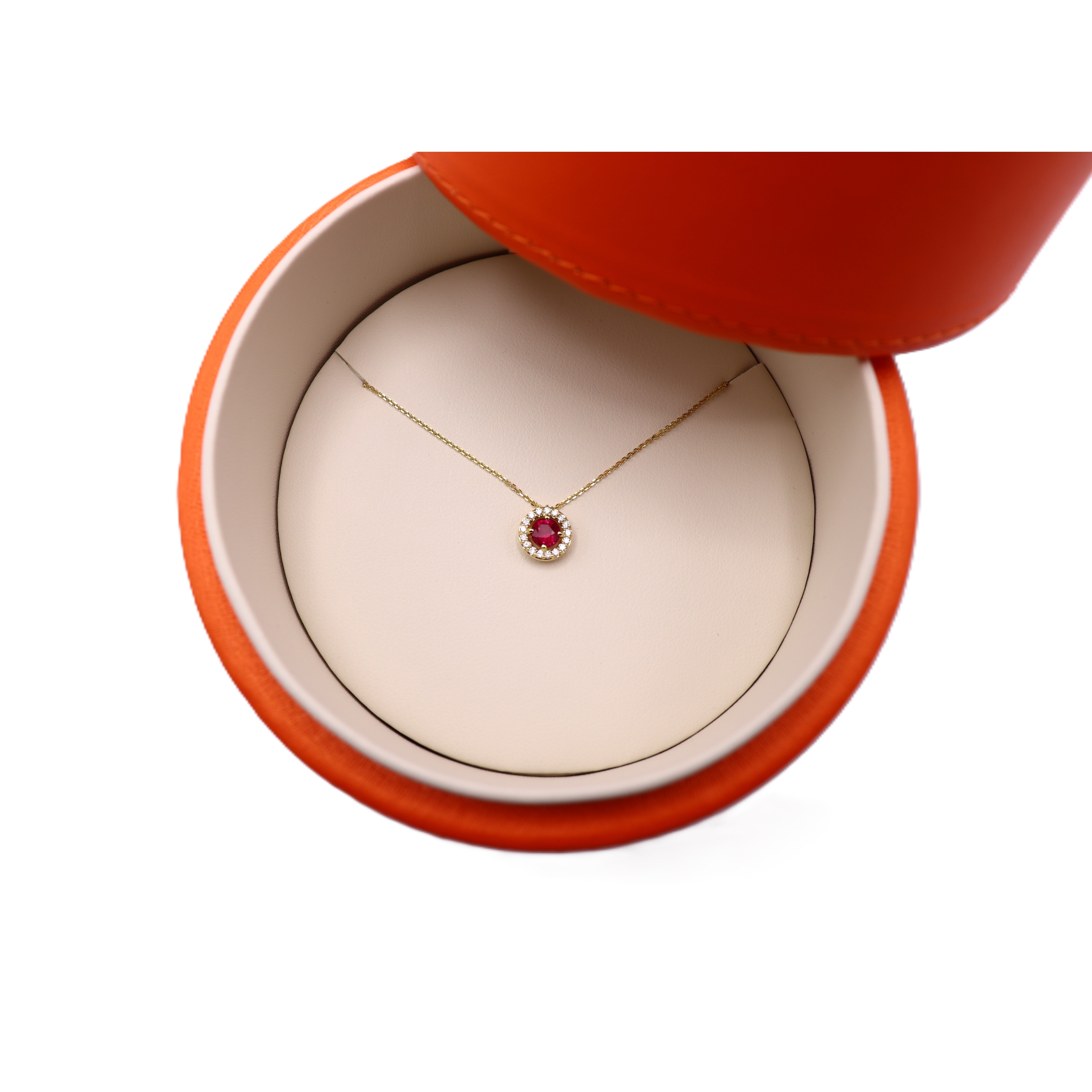 Collier Héritage or jaune rubis et diamants vue 2