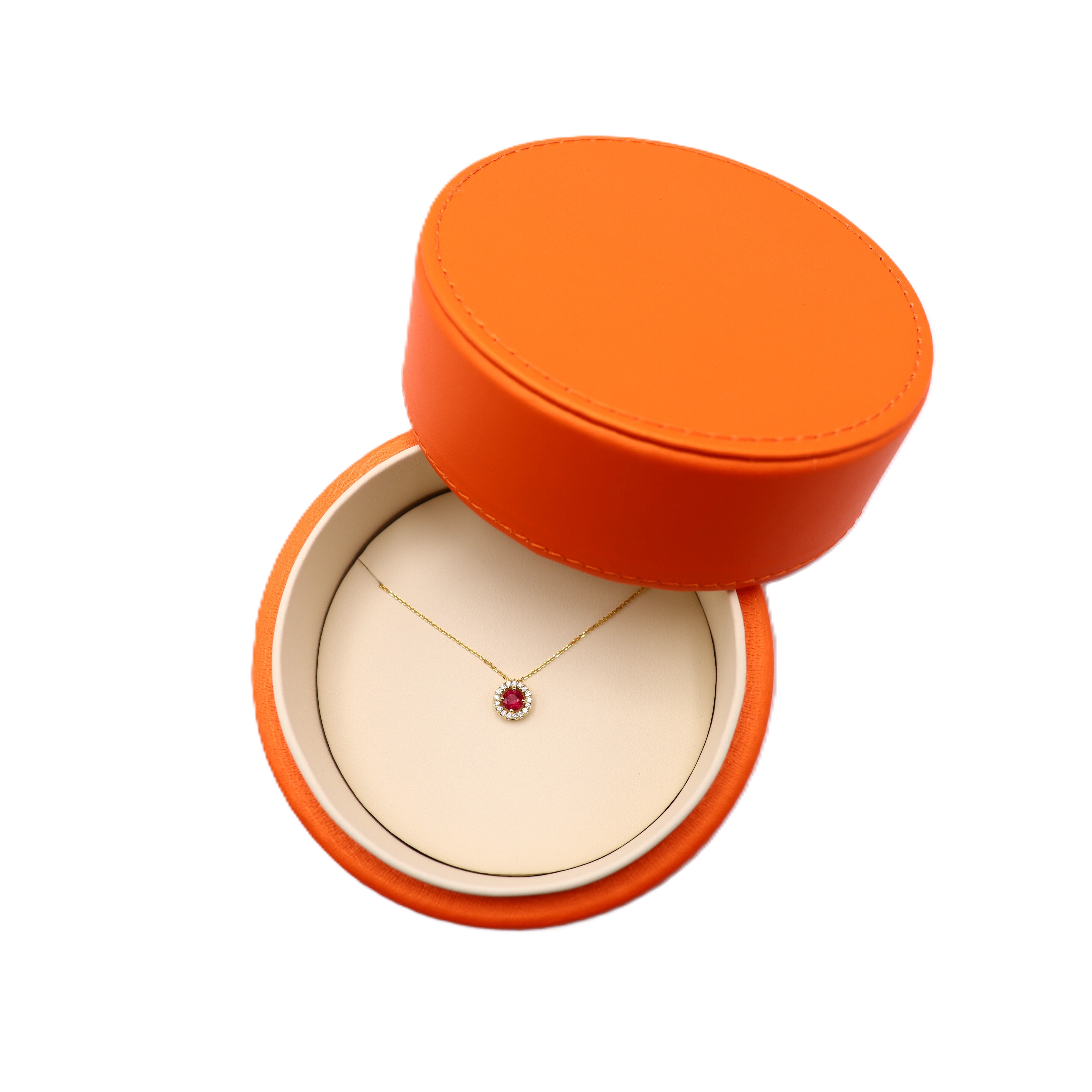 Collier Héritage or jaune rubis et diamants vue 3