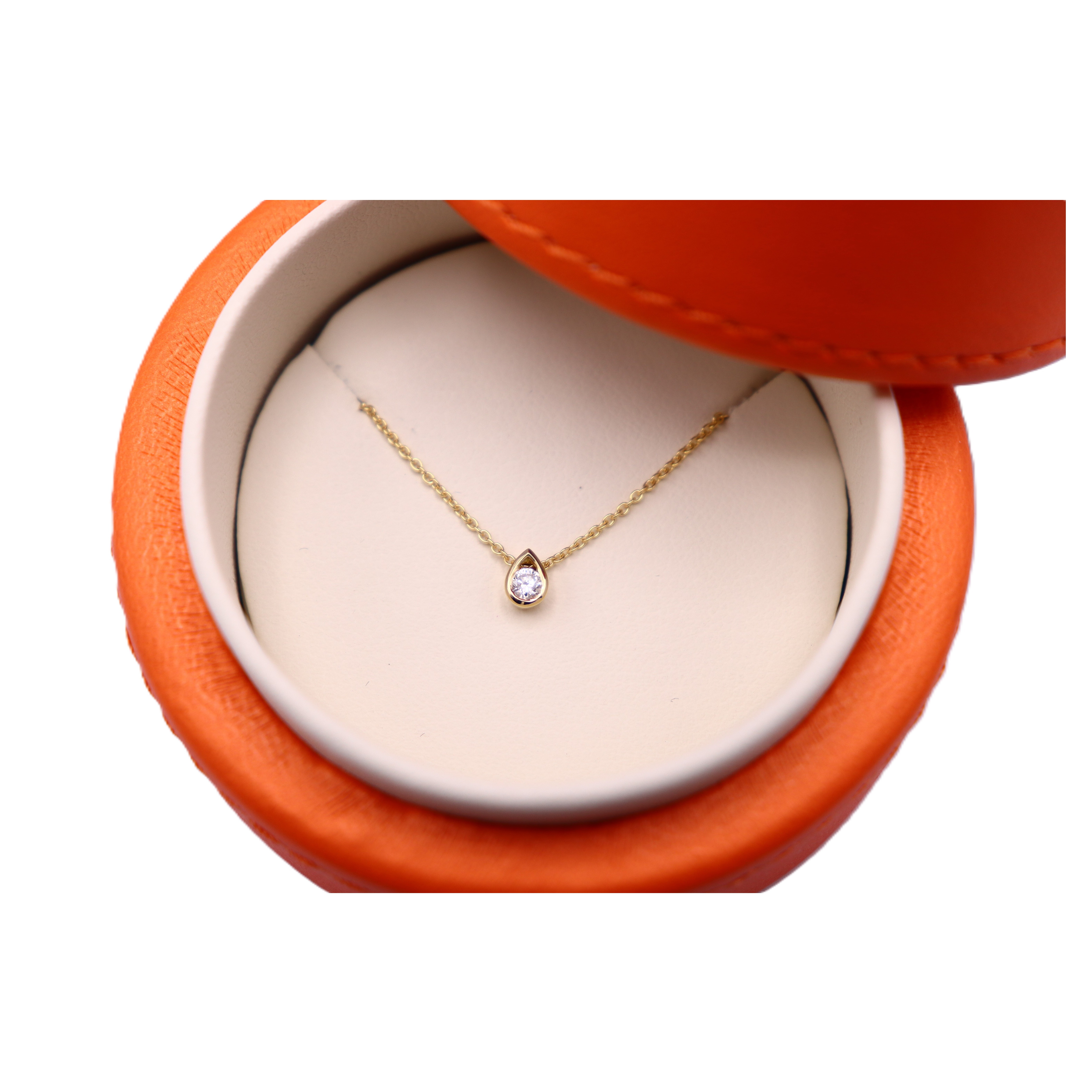 Pendentif goutte or jaune et diamant vue 2