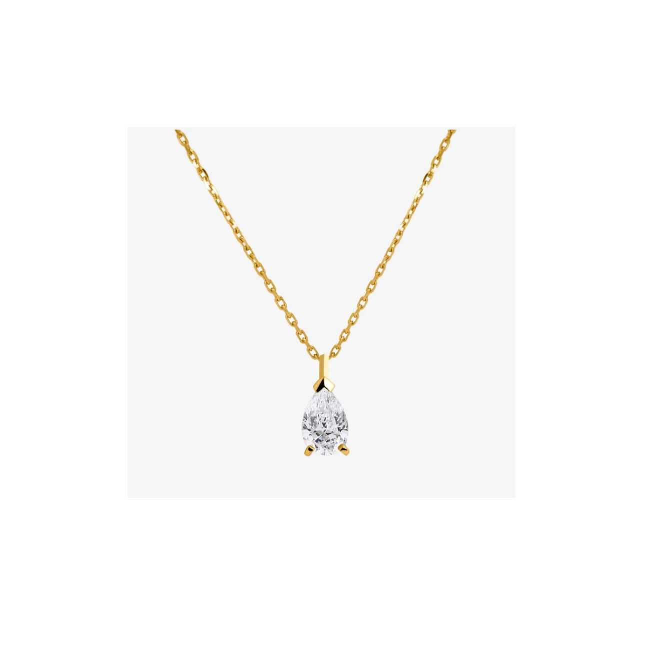 Collier pendentif diamant poire 0.32ct en or jaune