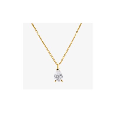 Collier pendentif diamant poire 0.32ct en or jaune