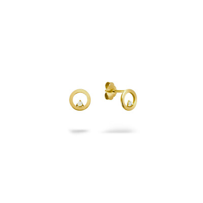 Boucles d'oreilles Clozeau or jaune et diamants