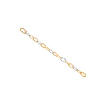 Bracelets mailles creuses ovales 10 mm bicolore