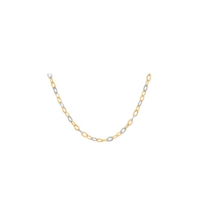 Collier maille ovale creuse 10 mm bicolore