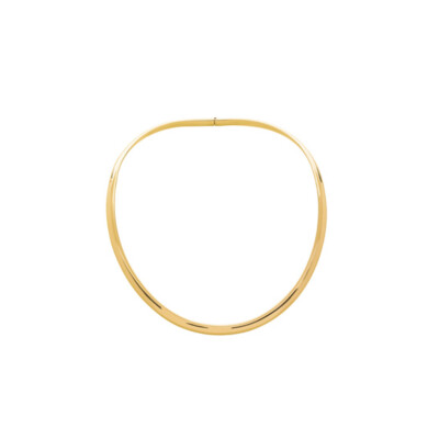 Collier Torque en or jaune section ovale 6 mm