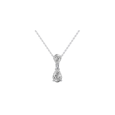 Collier Marianne double poire diamants en or blanc