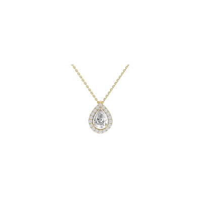 Collier Marianne poire en or jaune et diamants