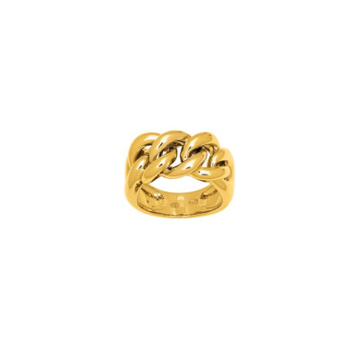 Bague maille Gourmette en or jaune