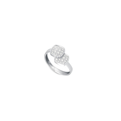 Bague Clozeau or blanc et diamants