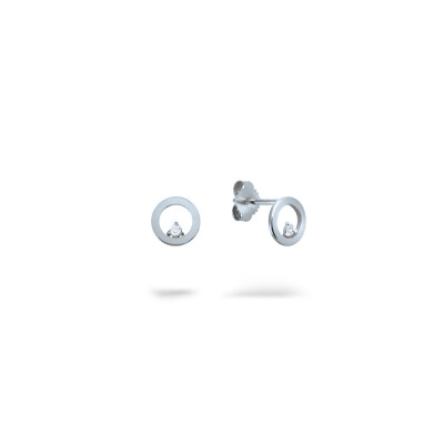 Boucles d'oreilles Clozeau or blanc et diamants