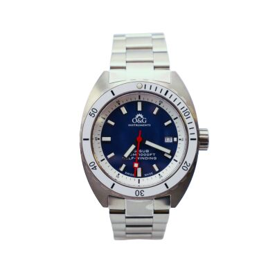 Montre O&G INSTRUMENTS acier fond bleu
