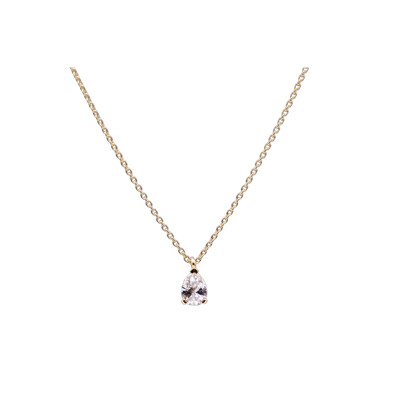 Collier pendentif diamant poire en or jaune