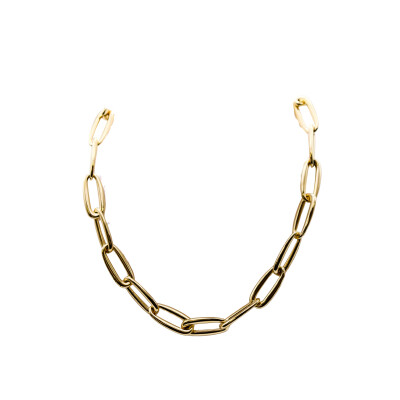 Collier mailles allongées 11 mm en or jaune