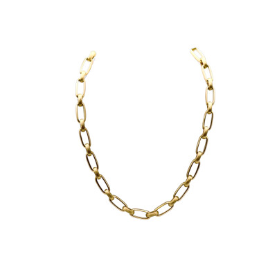 Collier maille alternée en or jaune