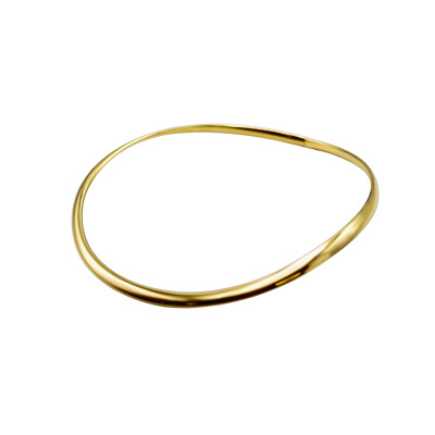 Collier Torque en or jaune section ovale 6 mm