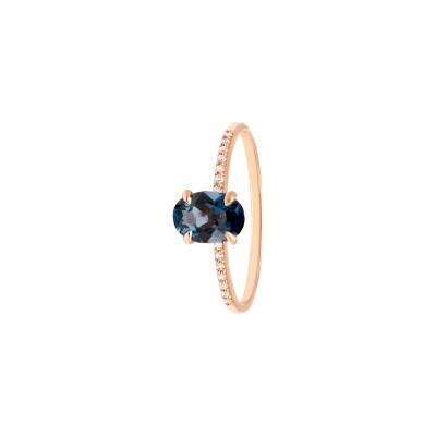 Bague India or jaune Topaze et diamants
