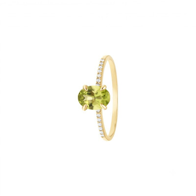 Bague India Or jaune Péridot et Diamant
