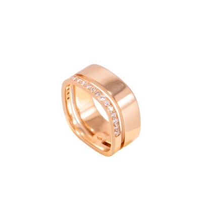 Bague Fil d'or et diamants en or rose