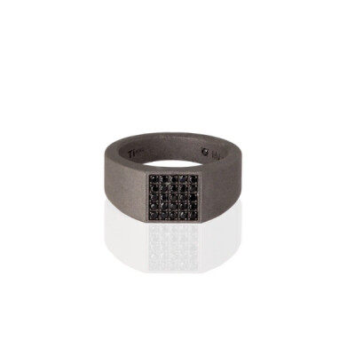 Bague Rullière Bernard en titane et diamants noirs